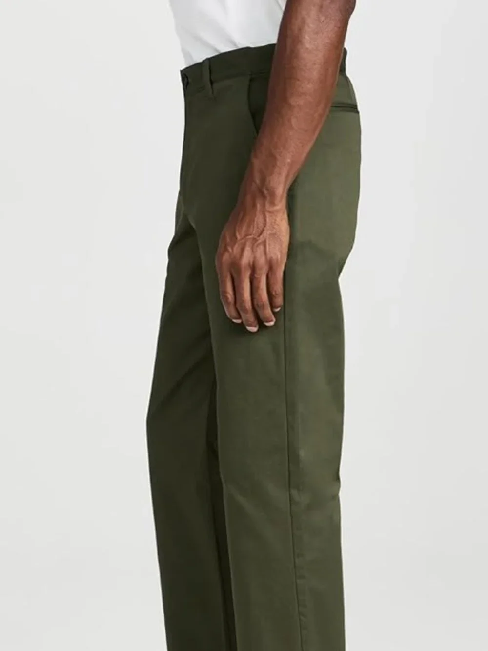 NAKED & FAMOUS Khaki Green Stretch Twill Slim Chino Pants, Size 30 - Picture 3 of 15